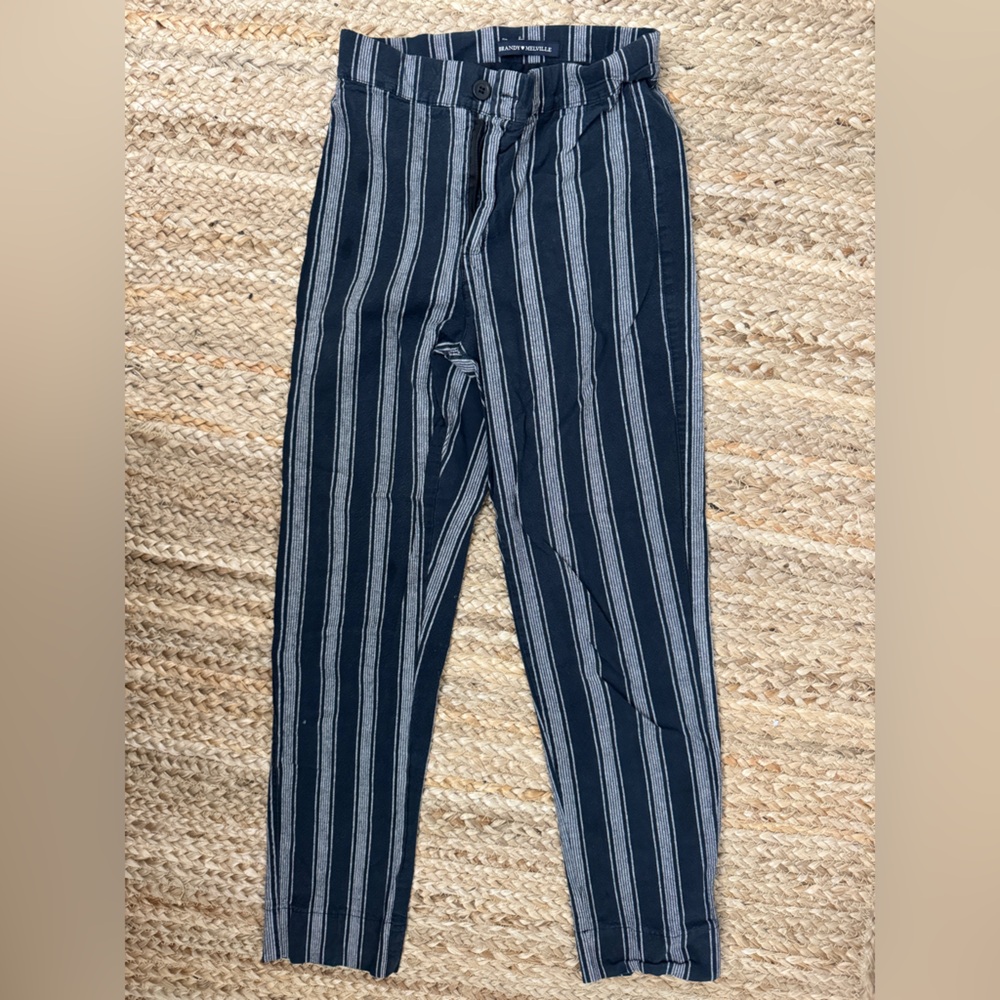 Brandy Melville Black and Gray Striped Pants